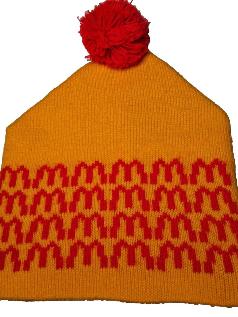 Vintage 1990s McDonalds Beanie Boggin Knit Hat Yellow Golden Arches Fast Food